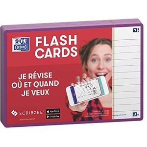 Oxford Flash 2.0 Flashcards A6 gelijnd licht paars pak 80 kaartjes,Lilakleurig