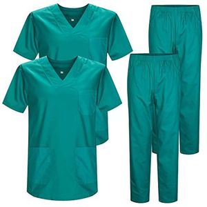 Set van 2 stuks - Uniform unisex scrubset - medisch uniform met scrubtop en broek - Ref.2-8178