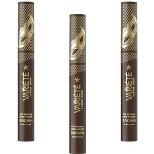 Eveline Cosmetics Variété Brown volume en verlengende mascara, verhoogt wimpervolume en lengte met langdurige formule, ideaal voor lichtere haarkleuren