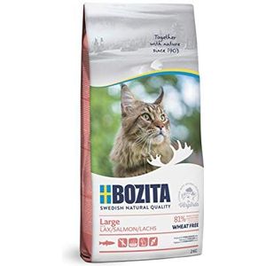 BOZITA Grote tarwevrije zalm, droogvoer voor volwassen katten van grote rassen, 2 kg