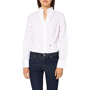 Seidensticker Damesblouse - City blouse - strijkvrij - Kelchkraagblouse - Slim Fit - lange mouwen - 100% katoen, wit, 32