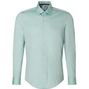 Seidensticker Men's Shaped Fit Shirt met lange mouwen, groen, 38, groen, 38