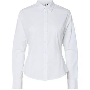 PIECES Dames Pcsussi Ls Shirt WVN Noos, wit (bright white), M