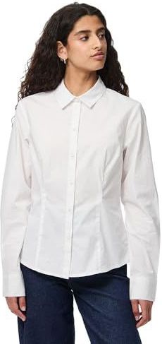 PIECES Dames Pcsussi Ls Shirt WVN Noos, wit (bright white), M