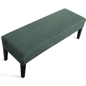 Fuloon Stretch fluwelen dining-stoelhoes, zachte verwijderbare bench-slipcover, wasbare stoelhoes voor woonkamer, slaapkamer, keuken (matcha groen, polyester)