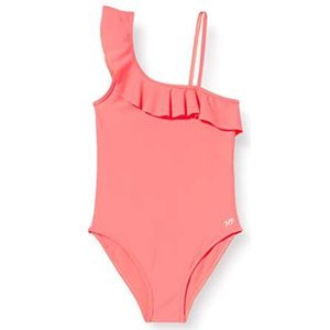 Badpak met hoge print, Neon koraal., 14 Jaren