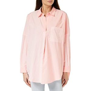 French Connection Dames Rhodos Poplin shirt met lange mouwen, Lotus Pink Mix, M, Lotus Roze Mix, M