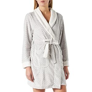 women'secret Mousse fleece ochtendjas, kimono, donkergrijs, normaal voor dames, Donkergrijs, XXL