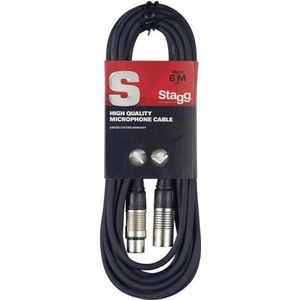 Stagg SMC-6 meter lange XLR (m) -XLR (f) microfoon-naar-mixerkabel, zwart