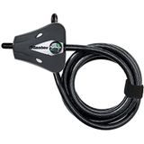 Master Lock 8418EURD Verstelbaar kabelslot met sleutelslot [Kabel verstelbaar van 30 cm tot 1,8 m] [Python] - Ideaal voor sportuitrusting, gereedschap en tuinmeubelen, zwart, vinyl gecoat