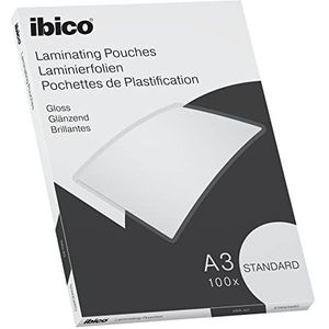 Ibico Basics A3 Lamineerhoezen, Standaard, 100 Stuks, Glanzend, Glashelder, 627313