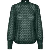 VERO MODA - VMBECCA LS HIGH NECK LACE TOP JRS NOOS - Blouse - Hoge Hals - Lange Mouwen