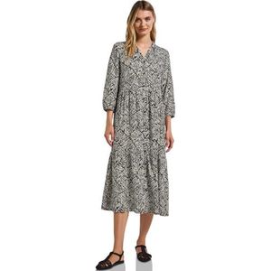 Street One - Gedessineerde Volant Jurk - Groen - Dames