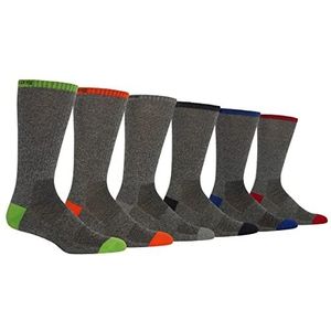 Chaps Men's Solid Casual Crew Socks with Accented Heel and Toe (6 Pack), Grey Assorted, Shoe 6-12/Sock Size 10-13