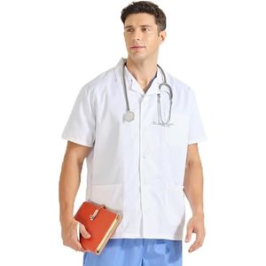 Overhemd - Korte Mouwen - Wit - 65% Polyester 35% Katoen