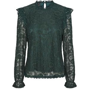 Bestseller A/S PCOLLINE LS LACE TOP NOOS BC, Trekking green, L