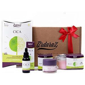 Herstelpakket voor de huid met Centella Asiatica en Niacinamide. Origineel cadeaupakket voor vrouwen met scrubschijven, serum, crème en 5 maskers