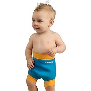 Cressi Kids' Herbruikbare Zwemluier Thermische Zwemkleding, Lichtblauw/Oranje, Medium/3-8 Maanden