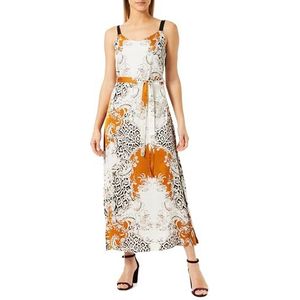 dedica dames maxi-jurk jurk, cognac, meerkleurig, M