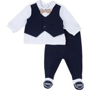 Chicco, Set voor pasgeborenen, hoofdbanden en beenkappen van zacht katoen, ideaal voor lente en herfst, cadeau-ideeën voor de geboorte, ontworpen in Italië, babykleding 0-24 maanden, Blauw (3), 0