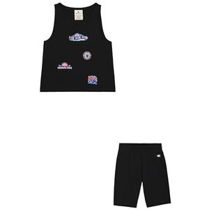 Champion Legacy Graphic Leggings Shorts Set voor meisjes, Zwart (KK001), 11-12 jaar