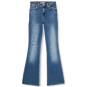 ONLY Dames Onlblush Hw Flared Destroy Dnm Ext, blauw (medium blue denim), M / 34L