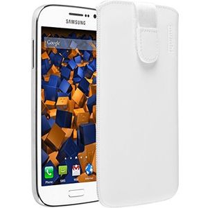 mumbi Echt leren hoesje compatibel met Samsung Galaxy Grand Neo Plus hoes leren tas case wallet, wit