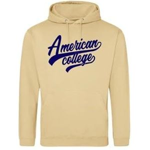 AMERICAN COLLEGE USA Sweatshirt met print, warme kleding, uniseks, kinderen, jongens en meisjes, casual, model ACSCW1, beige, 14 jaar, Beige, 14 ans