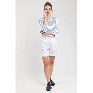 Armor Lux Poloshirt 3/4 mouwen, wit/eegaae, bedrukt, M dames, Wit/Egeïsche print, M