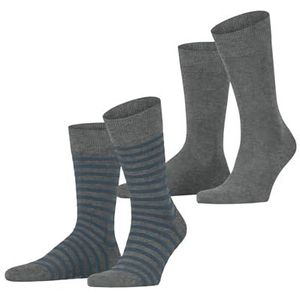 ESPRIT - Fine Stripe - Heren Sokken - Grijs Marengo - 2 Paar