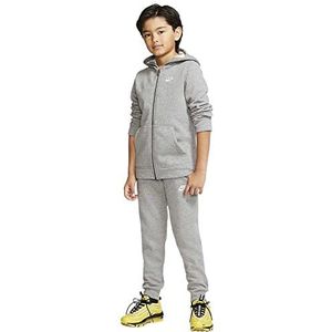 Nike NSW Core Bf Survetements Joggingbroek voor jongens, grijs tweedelig (091 Carbon Heather/donkergrijs/wit), (fabrieksmaat: klein - S)