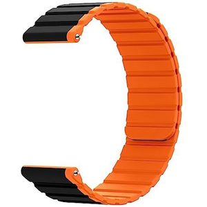 System-S Armband 20 mm siliconen magnetisch voor Samsung Galaxy Watch 5 4 in oranje, zwart/oranje, Eine Grösse