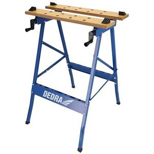 Werkbank Dedra werktafel max. belasting 100 kg draagkracht groot werkoppervlak opgedrukte schaal & hoek indicaties inklapbaar-veelzijdig verstelbaar, werkbank met spanbekken, werktafel, geschilderd