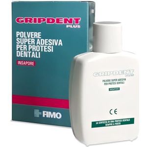 Gripdent Plus – Super kleverig poeder voor kunstgebitten en kunstgebitten, veroorzaakt geen irritatie, zeer eenvoudige bevestiging