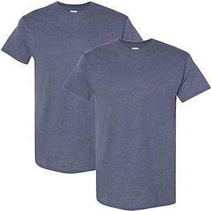 Gildan Heren Shirt (Pack van 2), Heather Navy (2-pack), S