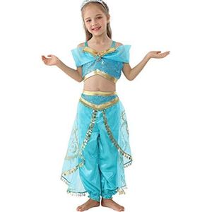Lito Angels Prinses Jasmine Kostuum voor Puber Meisjes, Verjaardagsfeest Jurk Maat 146 Leeftijd 10-11 Jaar Markering 150