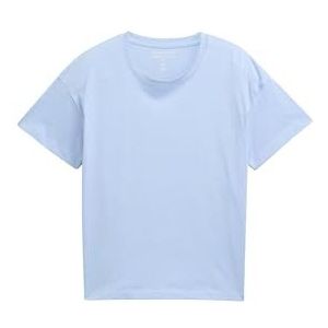TOM TAILOR - Shirt - Lichtblauw - Kwartmouw - Ronde Hals
