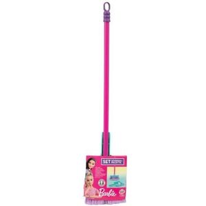 Grandi Giochi Barbie reinigingsset met bezem, veegschep, dweil, emmer en mop - BAR48000