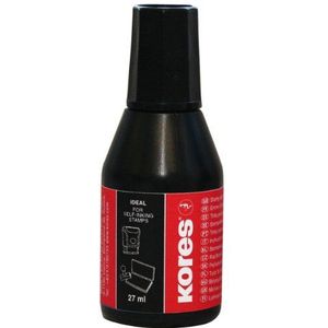 Kores Handstempelverf, langdurige formule, druppelbestendig - 27 ml, zwart