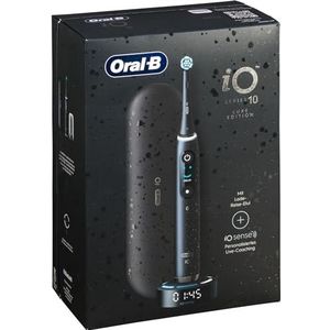 Oral-B iO Series 10 Luxe Edition Electric Toothbrush, Magnetic Technology, 7 Cleaning Modes for Dental Care, iOSense, Colour Display, Charging Travel Case, Designed by Braun, Cosmic Black