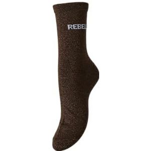 PIECES Pcsebby Long Glitter Statement Sock FC, Hot Fudge, One size