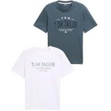 Tom Tailor - 1048076 - T-shirt - Effen Kleur - 2 Eenheden