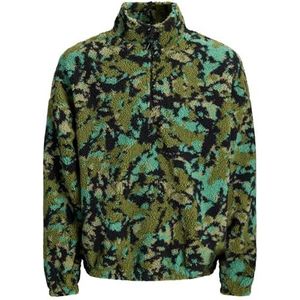 JACK & JONES - Coltrui - Olijfgroen - Halve Rits - Dierenprint