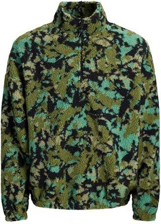 JACK & JONES - Coltrui - Olijfgroen - Halve Rits - Dierenprint