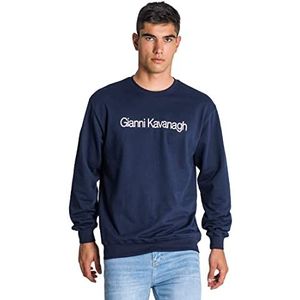 Gianni Kavanagh Navy Blue Essential Maxi Sweat Sweatshirt voor heren, Navy Blauw, XS