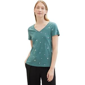 TOM TAILOR T-shirt voor dames, 35662 - Green Heart Design, 3XL