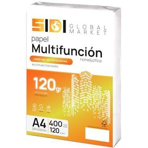 A4-papier, 120 g/m², printerpapier A4, verpakking voor school, werk of privégebruik, A4-vellen voor kopieerapparaat en multifunctioneel, extra wit, SIDI (400 uur, 120 g)