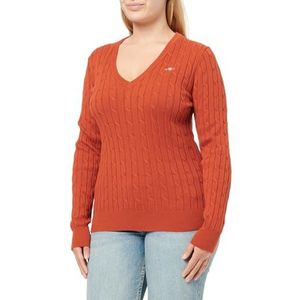 GANT - Trui - Roestrood - V-hals - Slanke Pasvorm - Lange Mouw