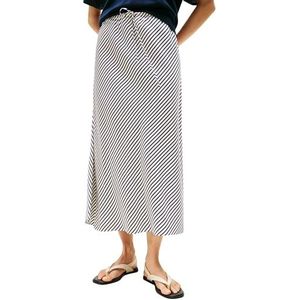 Tommy Hilfiger Wikkelrok voor dames, Wit (Getextureerde Stp/Dark Night Navy), 38W