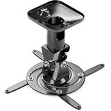deleyCON Universele Beamer Projector Plafondbevestiging +-25° Kantelbaar - 360° Draaibaar - tot 15kg - Afstand tot het Plafond 215mm - Kabelgeleider - Zwart